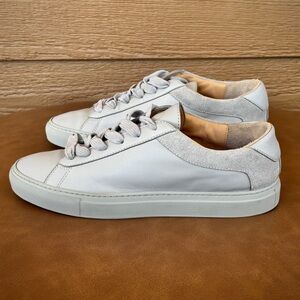 KOIO Light Gray & White Low-Top Leather Sneakers Sz 40